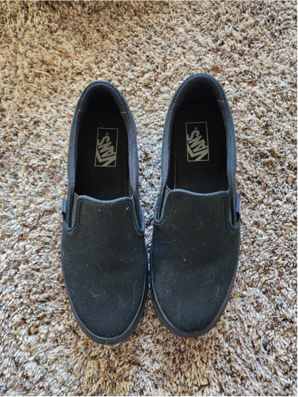Vans Asher All-Black Canvas Slip-On Sneakers - Women’s 7 - NWOT
